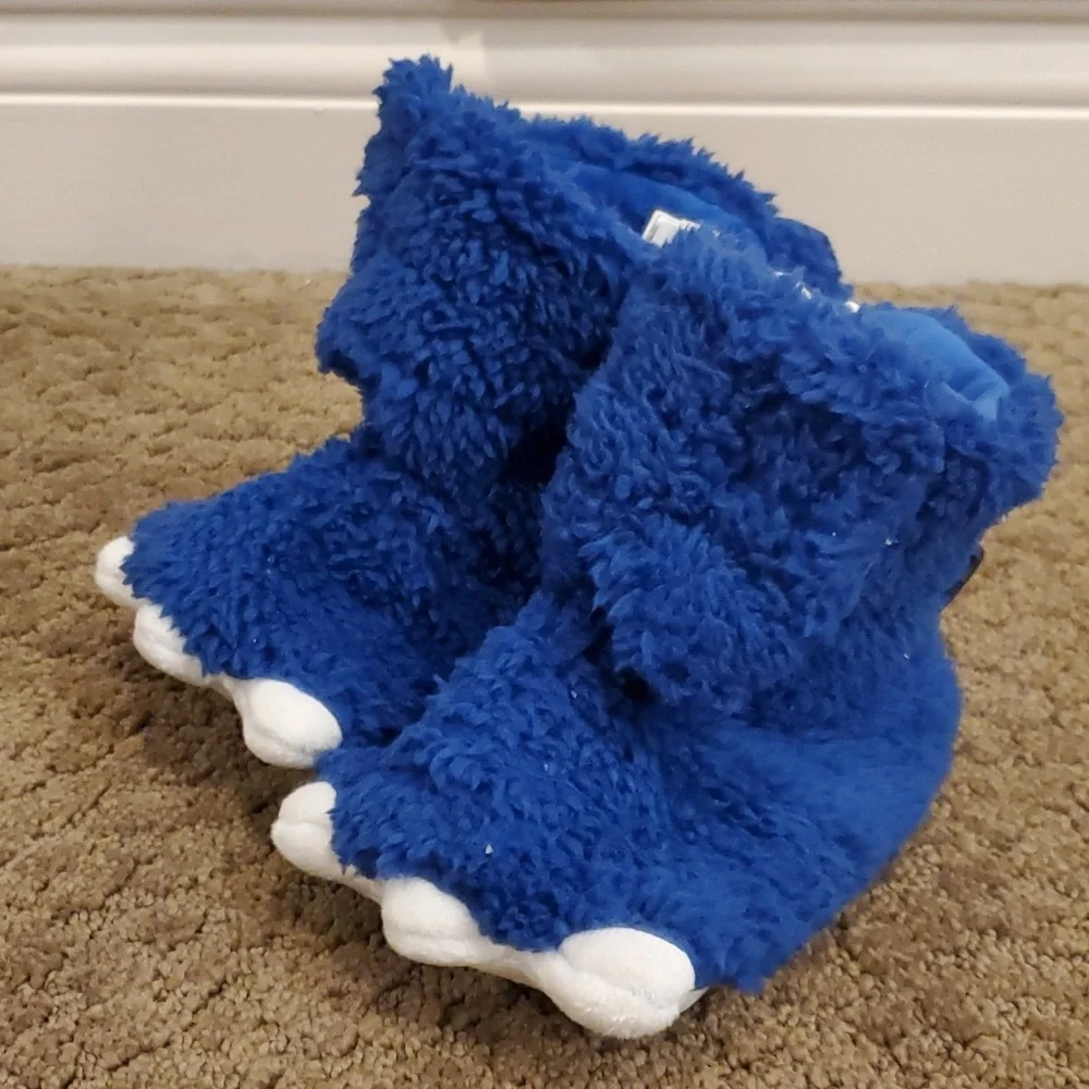 Baby Boys Girls Falls Creek Blue Dinosaur Bear Monster Slippers Size 4/5 6/7 NWT